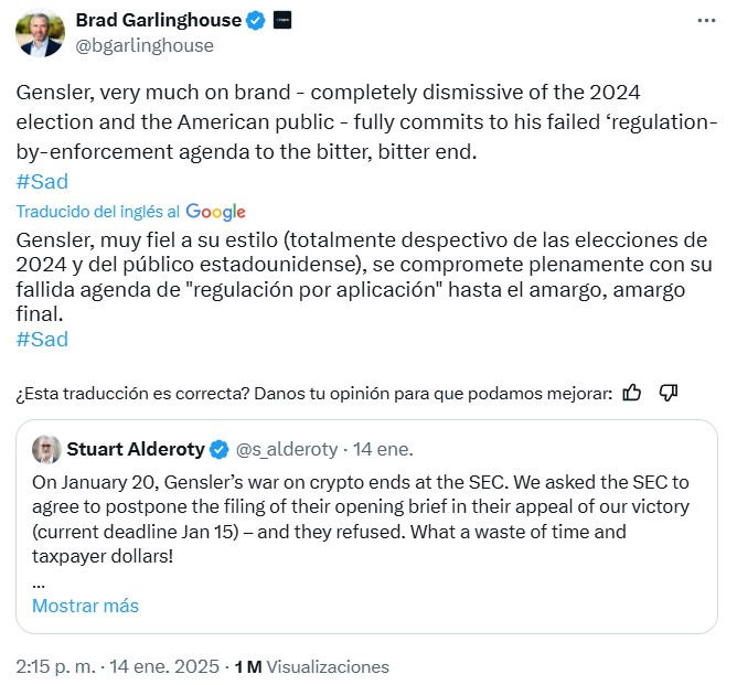 post de Stuart ALderoty y Brad Garlinghouse sobre la apelación de la SEC